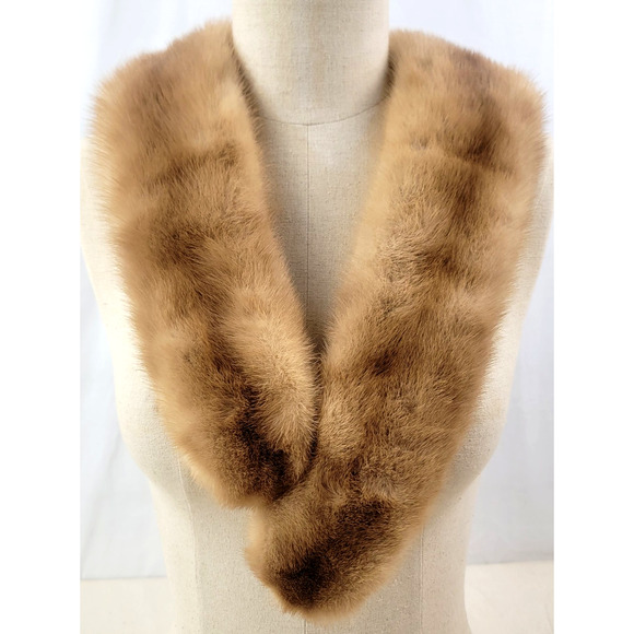 Vintage Cikra Cleveland Real Mink Fur Collar Stole Scarf Wrap 38.5" Brown 1950s - Picture 1 of 9